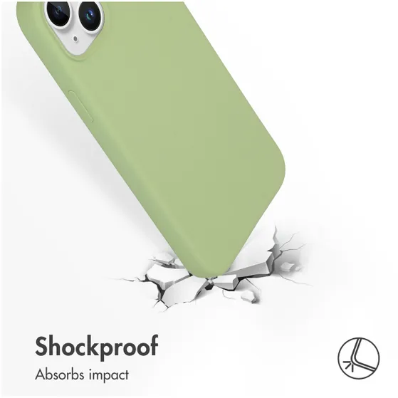 Accezz Liquid Silicone Backcover met MagSafe iPhone 15 Plus Groen
