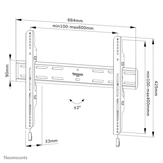 Neomounts WL30S-850BL16 Zwart