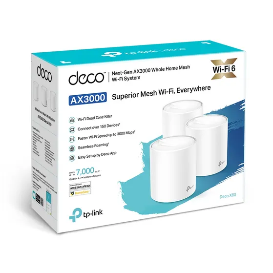 TP-Link Deco X60 AX5400 dual-band WiFi 6 Mesh Systeem (3-pack)