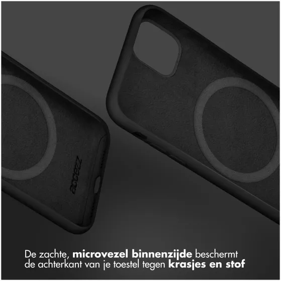 Accezz Liquid Silicone Backcover met MagSafe iPhone 15 Plus Zwart