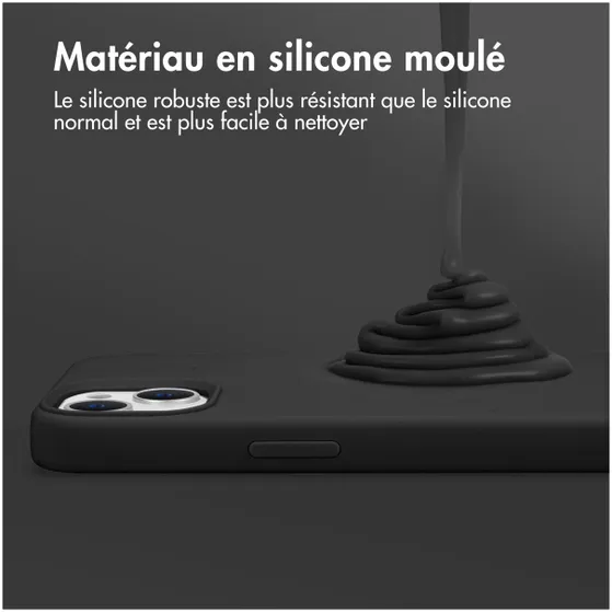 Accezz Liquid Silicone Backcover met MagSafe iPhone 15 Plus Zwart