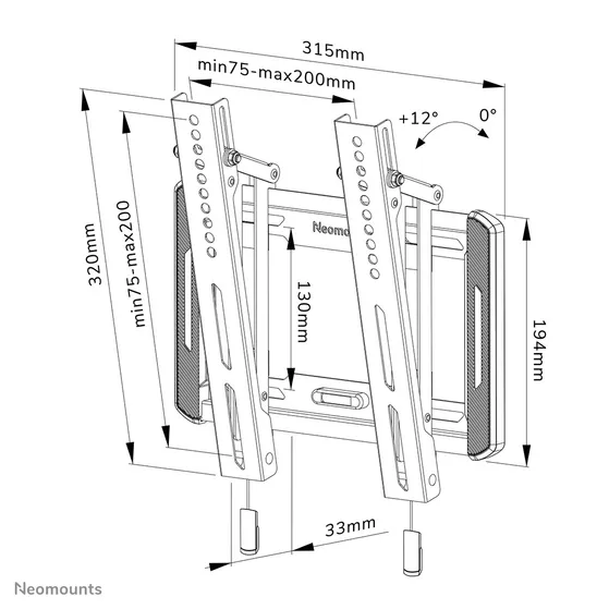 Neomounts WL35-550BL12 Zwart