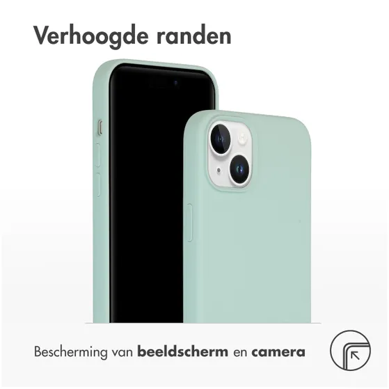 Accezz Liquid Silicone Backcover met MagSafe iPhone 15 Plus Lichtblauw