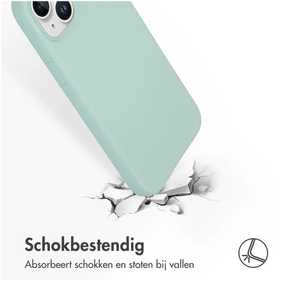 Accezz Liquid Silicone Backcover met MagSafe iPhone 15 Plus Lichtblauw