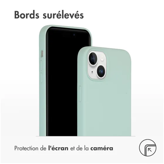 Accezz Liquid Silicone Backcover met MagSafe iPhone 15 Plus Lichtblauw