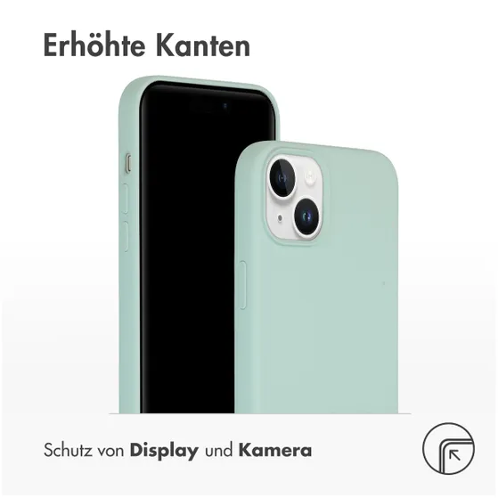 Accezz Liquid Silicone Backcover met MagSafe iPhone 15 Plus Lichtblauw