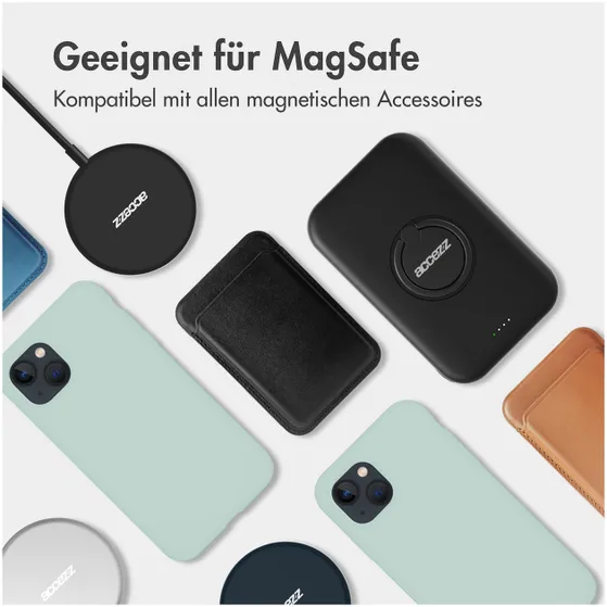 Accezz Liquid Silicone Backcover met MagSafe iPhone 15 Plus Lichtblauw