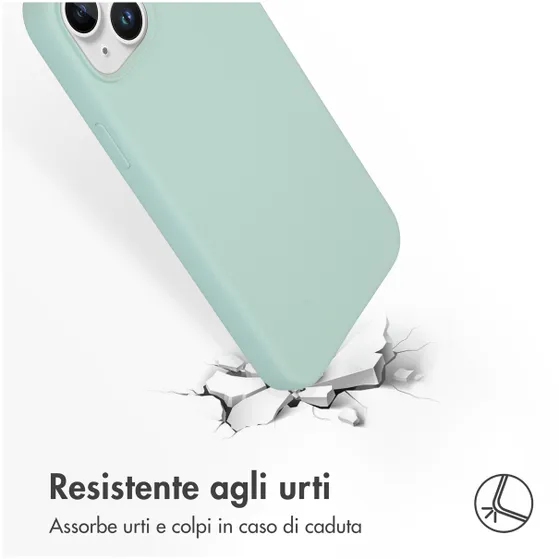Accezz Liquid Silicone Backcover met MagSafe iPhone 15 Plus Lichtblauw