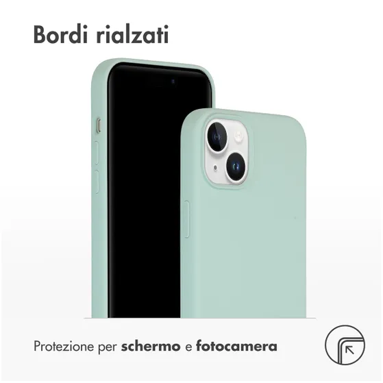 Accezz Liquid Silicone Backcover met MagSafe iPhone 15 Plus Lichtblauw