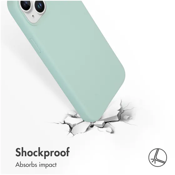 Accezz Liquid Silicone Backcover met MagSafe iPhone 15 Plus Lichtblauw