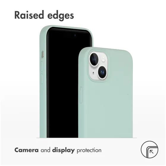 Accezz Liquid Silicone Backcover met MagSafe iPhone 15 Plus Lichtblauw
