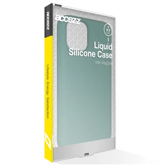 Accezz Liquid Silicone Backcover met MagSafe iPhone 15 Plus Donkergroen