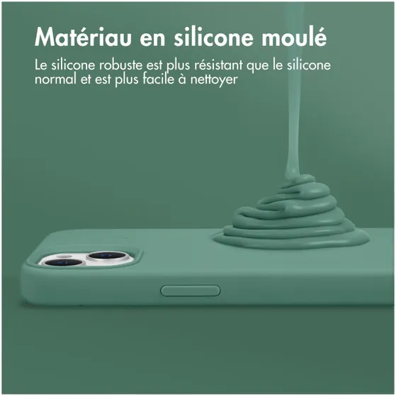 Accezz Liquid Silicone Backcover met MagSafe iPhone 15 Plus Donkergroen
