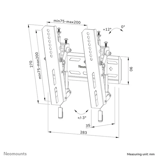 Neomounts WL35S-850BL12 Zwart