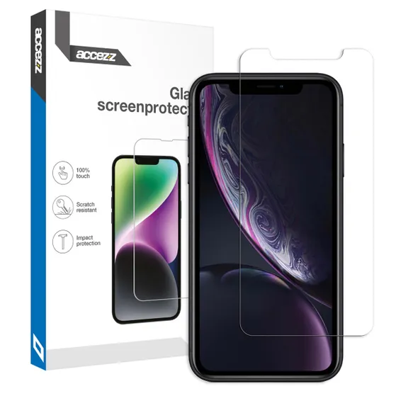 Accezz Gehard Glas Screenprotector iPhone 12 (Pro) / 11 / Xr Transparant