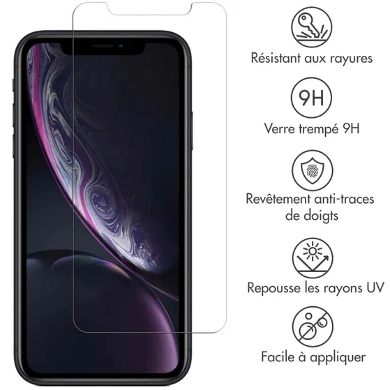 Accezz Gehard Glas Screenprotector iPhone 12 (Pro) / 11 / Xr Transparant