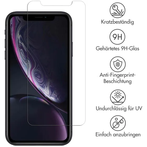 Accezz Gehard Glas Screenprotector iPhone 12 (Pro) / 11 / Xr Transparant