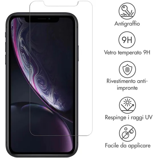 Accezz Gehard Glas Screenprotector iPhone 12 (Pro) / 11 / Xr Transparant