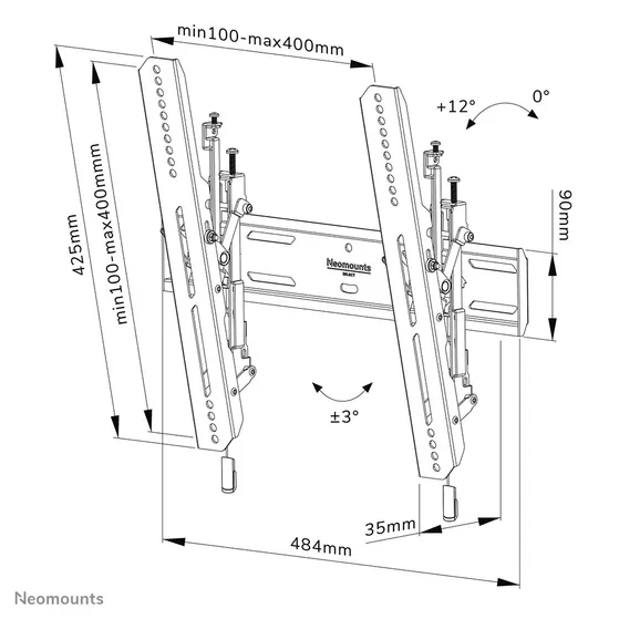 Neomounts WL35S-850BL14 Zwart