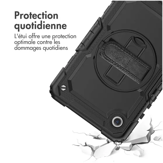 Accezz Rugged Backcover Shoulder Strap Samsung Galaxy Tab A9 Zwart