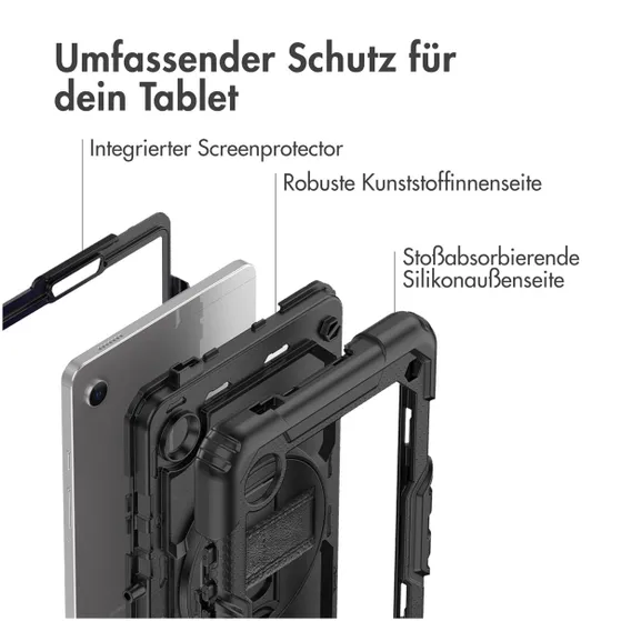 Accezz Rugged Backcover Shoulder Strap Samsung Galaxy Tab A9 Zwart