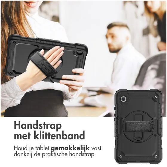 Accezz Rugged Backcover Shoulder Strap Samsung Galaxy Tab A9 Zwart