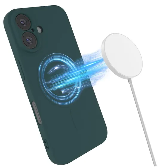 Just in Case Premium Liquid Color TPU Case Magsafe voor Apple iPhone 16 Groen