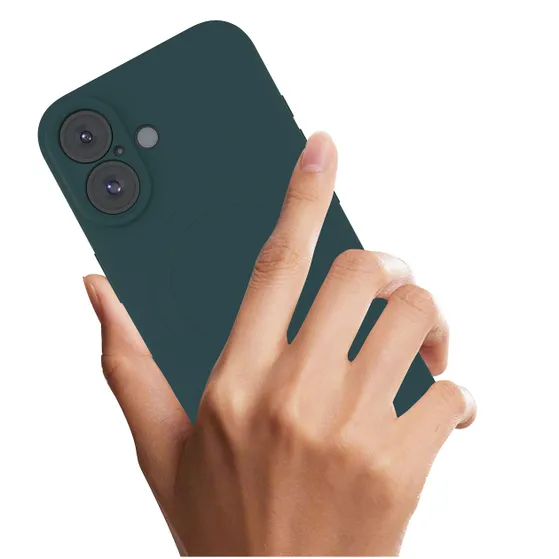 Just in Case Premium Liquid Color TPU Case Magsafe voor Apple iPhone 16 Groen