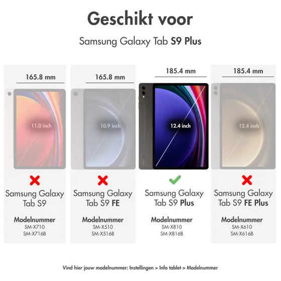 Accezz Rugged Backcover Shoulder Strap voor de Samsung Galaxy Tab S9 FE Plus / Tab S9 Plus Zwart