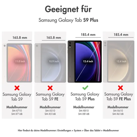 Accezz Rugged Backcover Shoulder Strap voor de Samsung Galaxy Tab S9 FE Plus / Tab S9 Plus Zwart