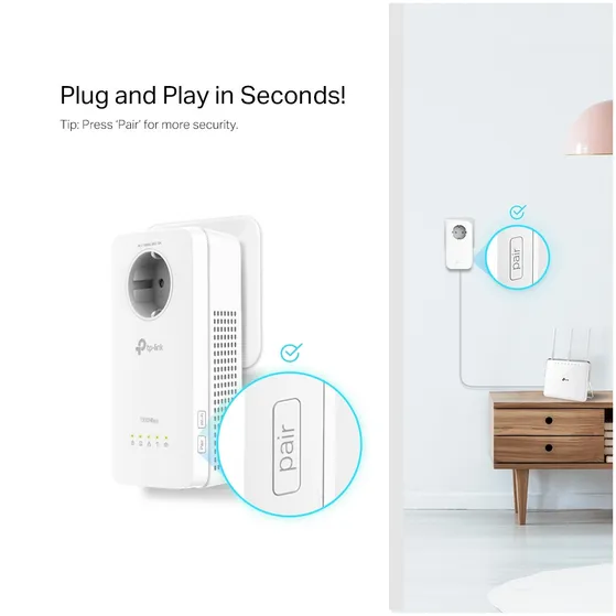 TP-Link TL-WPA8631P AV1300 Gigabit Passthrough Powerline ac Wi-Fi Extender