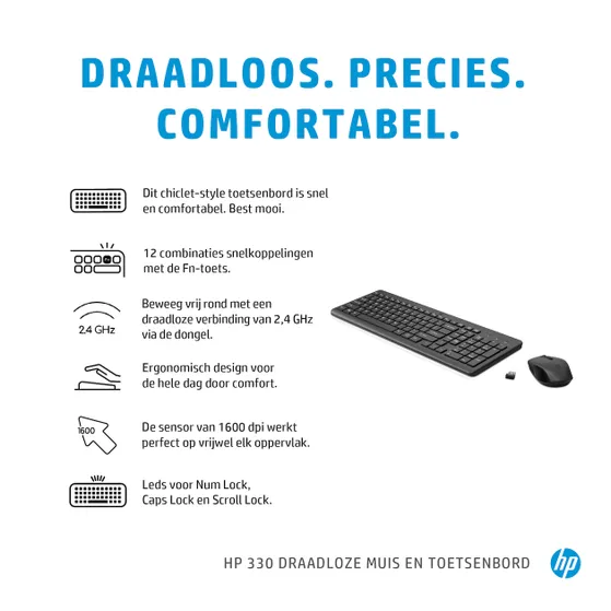 HP 330 draadloze en draadloos toetsenbord en muis