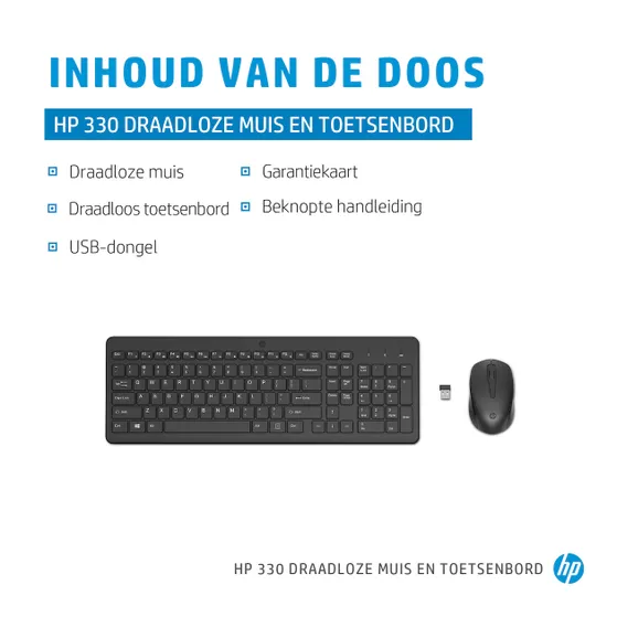 HP 330 draadloze en draadloos toetsenbord en muis
