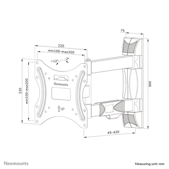 Neomounts WL40-550BL12 Zwart
