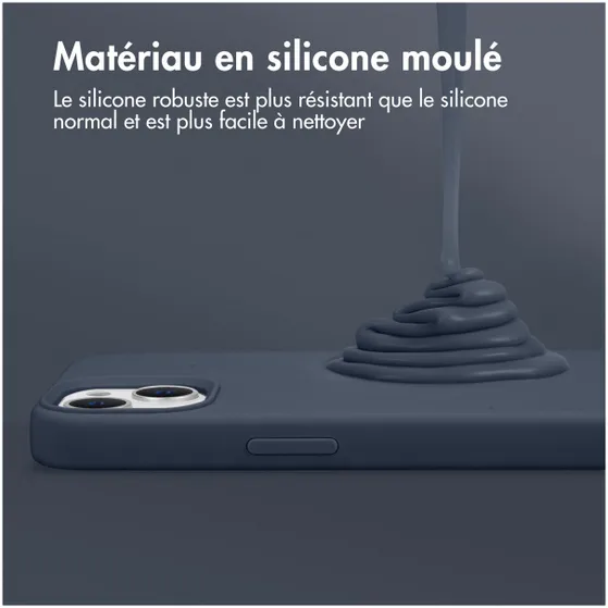 Accezz Liquid Silicone Backcover met MagSafe iPhone 15 Plus Donkerblauw