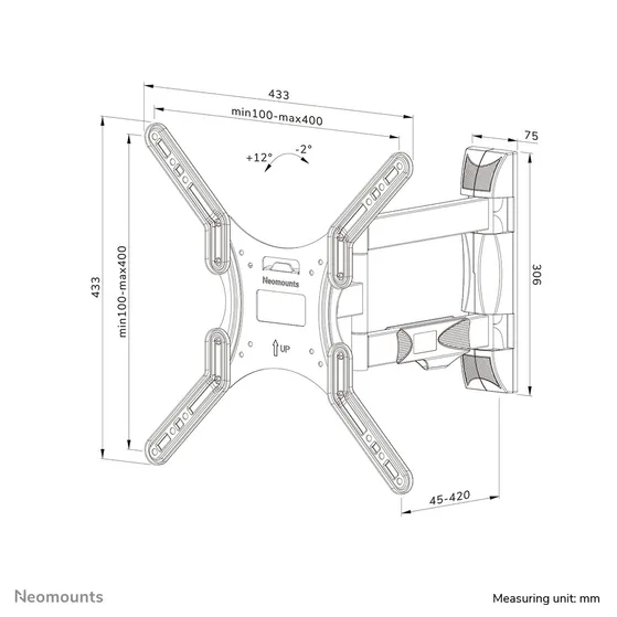 Neomounts WL40-550BL14 Zwart