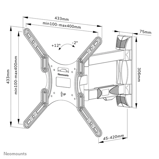 Neomounts WL40-550BL14 Zwart