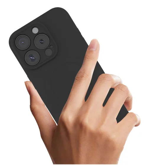 Just in Case Premium Liquid Color TPU Case Magsafe voor Apple iPhone 16 Pro Zwart