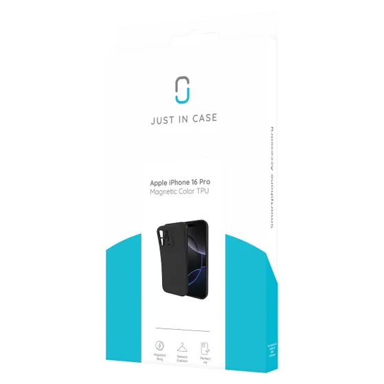 Just in Case Premium Liquid Color TPU Case Magsafe voor Apple iPhone 16 Pro Zwart