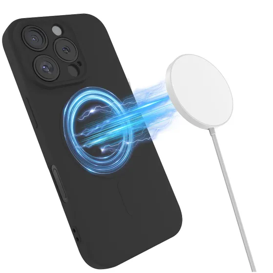 Just in Case Premium Liquid Color TPU Case Magsafe voor Apple iPhone 16 Pro Zwart