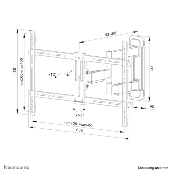 Neomounts WL40-550BL16 Zwart