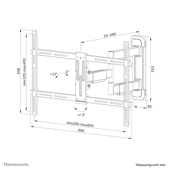 Neomounts WL40-550BL16 Zwart