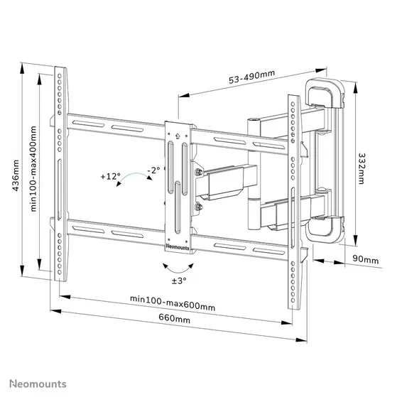 Neomounts WL40-550BL16 Zwart