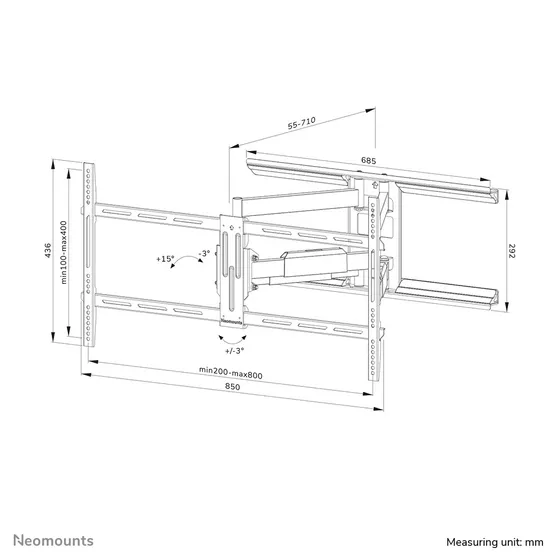 Neomounts WL40-550BL18 Zwart