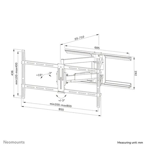 Neomounts WL40-550BL18 Zwart