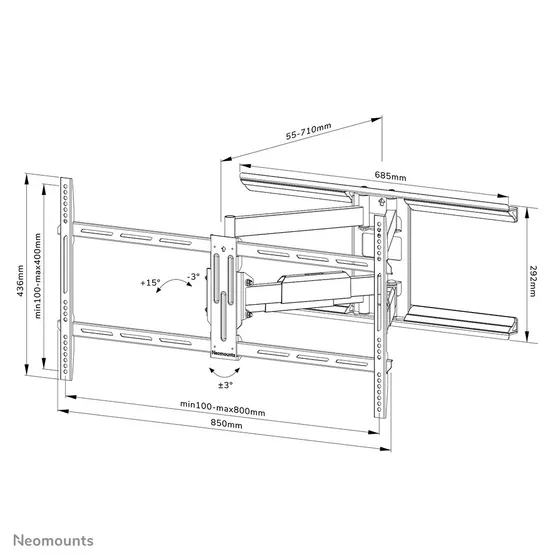 Neomounts WL40-550BL18 Zwart