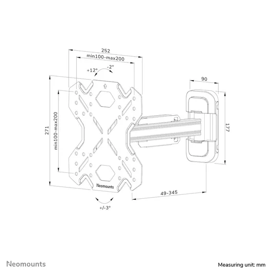Neomounts WL40S-840BL12 Zwart
