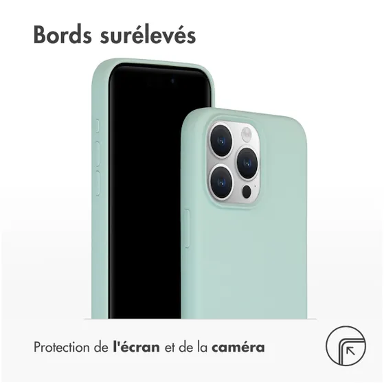 Accezz Liquid Silicone Backcover met MagSafe iPhone 15 Pro Max Lichtblauw