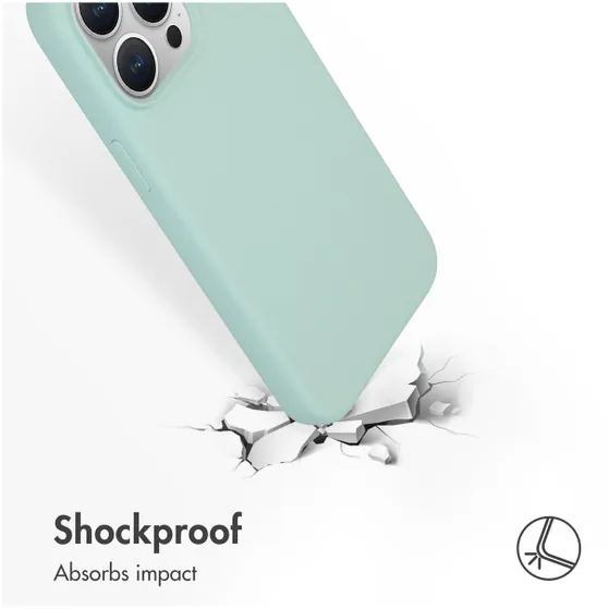 Accezz Liquid Silicone Backcover met MagSafe iPhone 15 Pro Max Lichtblauw