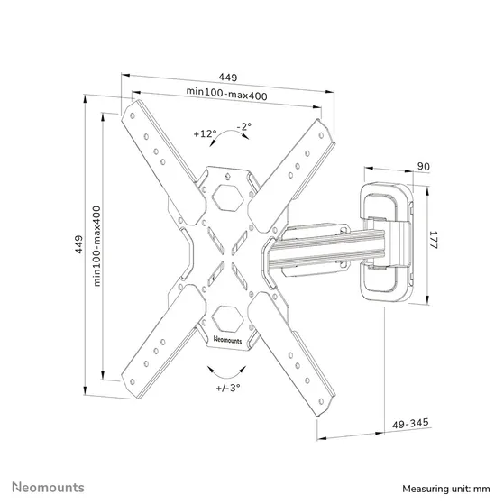 Neomounts WL40S-840BL14 Zwart